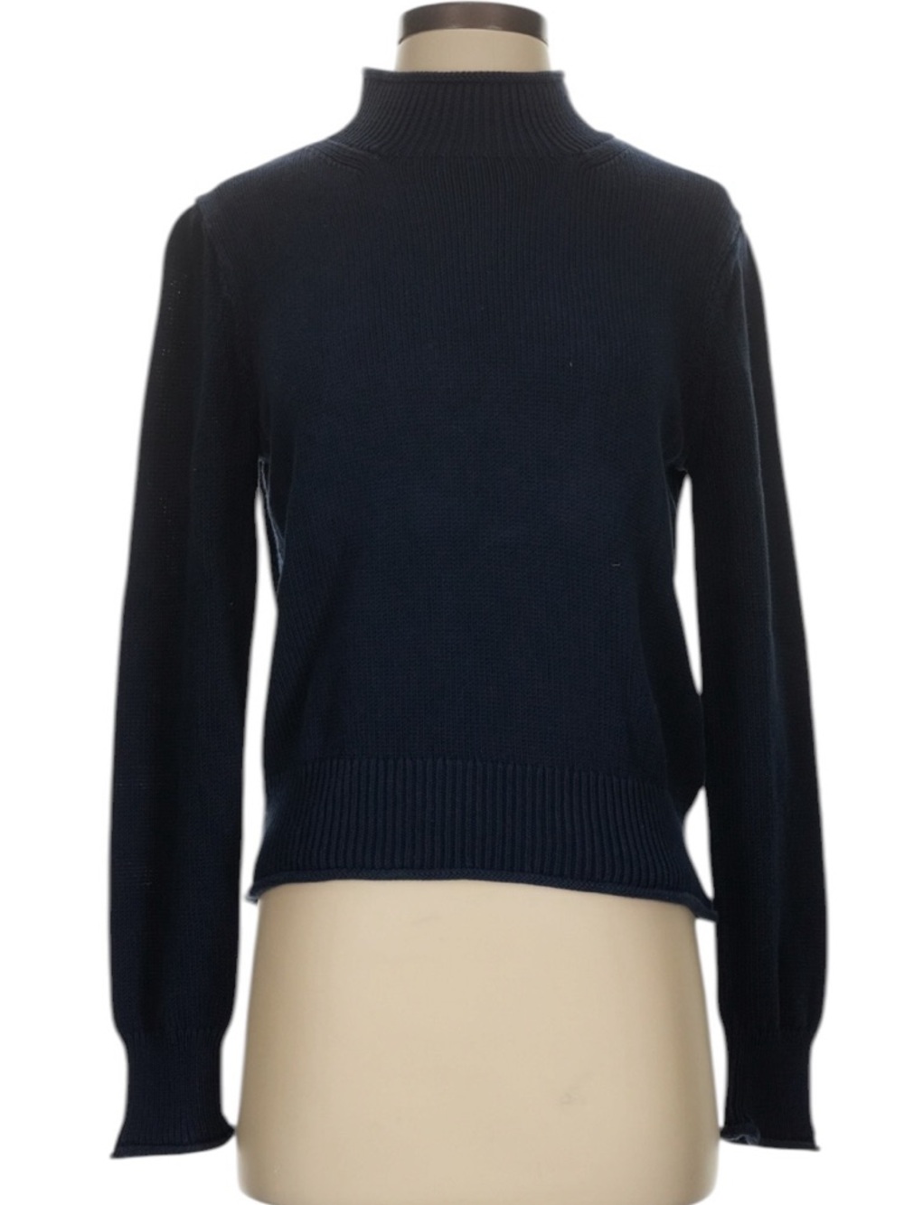J. Crew New Heritage Rollneck Size Small Navy Fitted Cotton Preppy Nautical - Picture 2 of 8